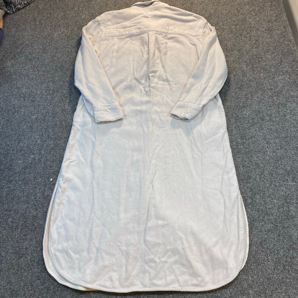 BP. X Wildfang Womens Medium Ivory Cotton Long Sleeve Shirt Dress Maxi - Picture 6 of 9